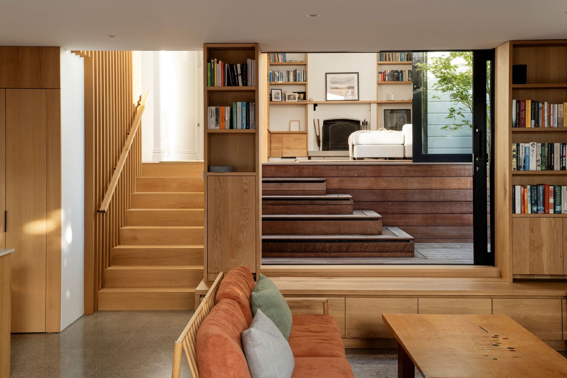 “We used the original villa for the kids' bedrooms, bathrooms and laundry, and we also carved out a second living area in the northwestern corner,” says Jonathan. “The courtyards are lovely spaces because they allow light deep into the house and create ambiguity between indoors and out.”