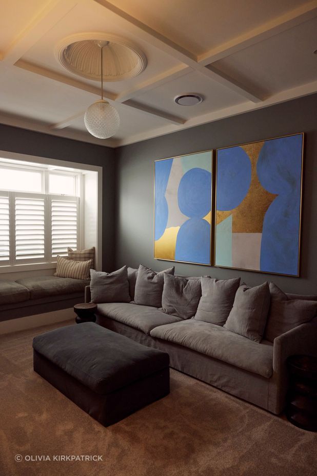 The formal lounge features original bungalow elements.