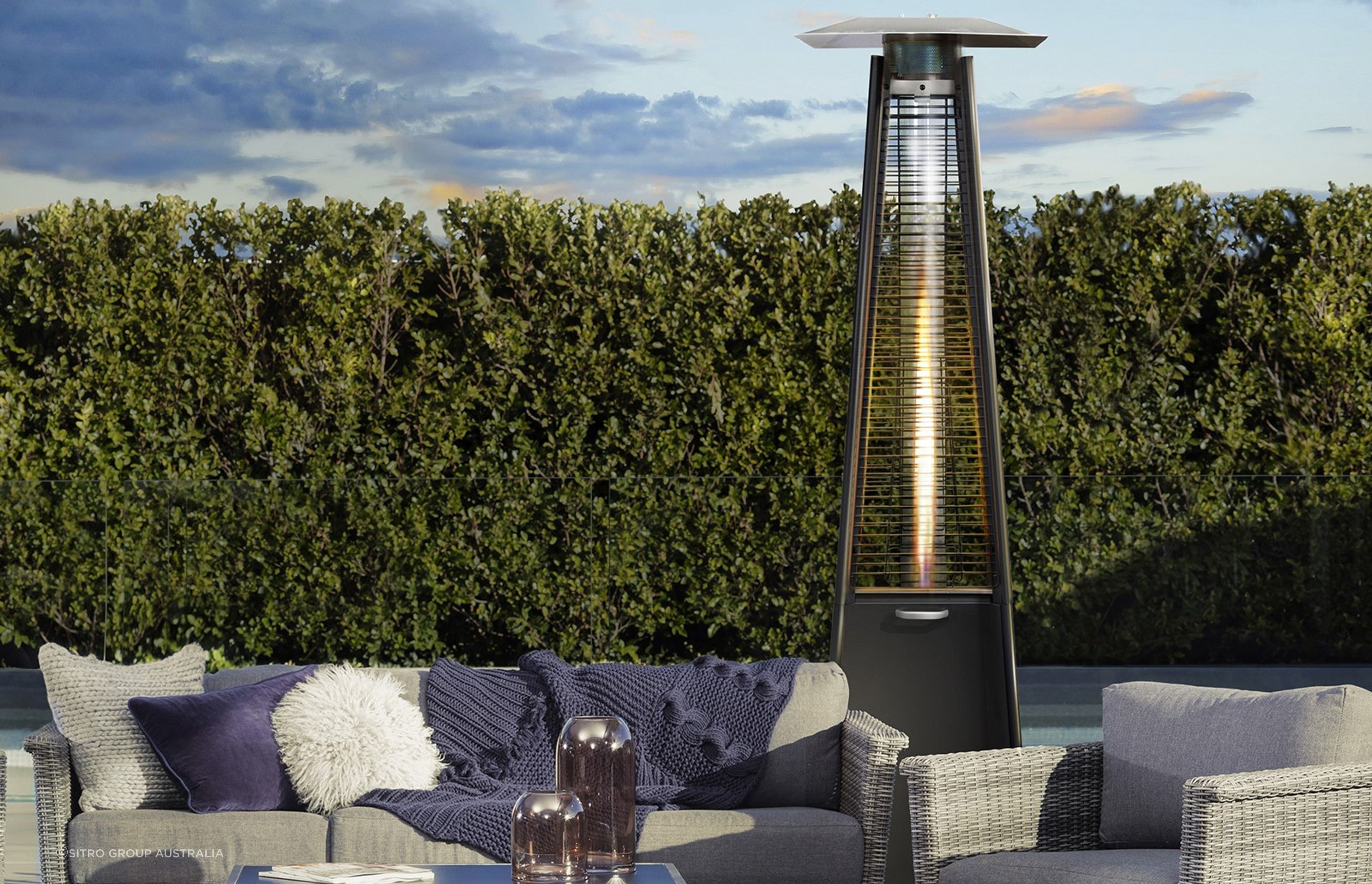 The sophisticated Gasmate Stellar Black Pyramid Heater will keep everyone warm on those cool evenings