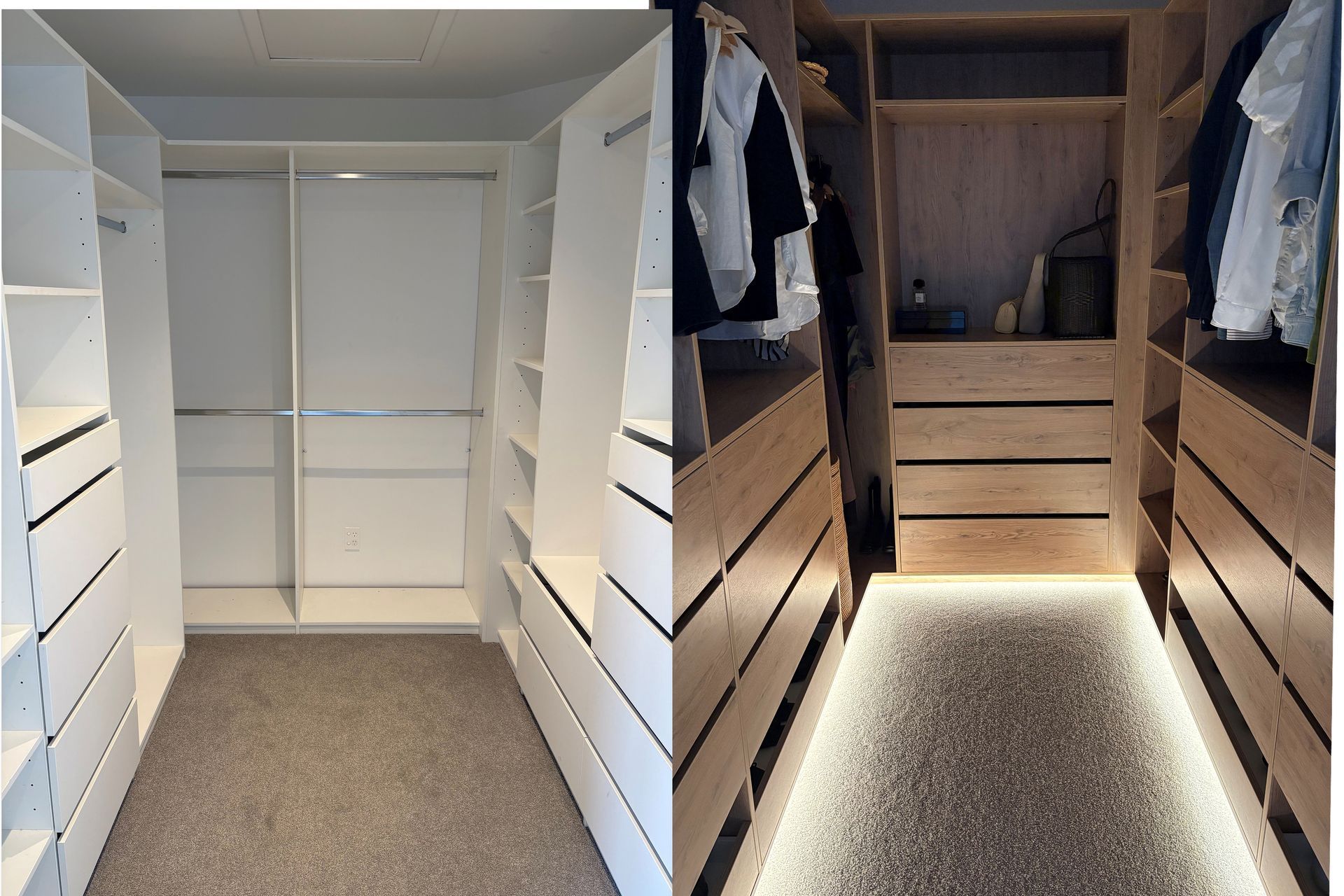 Before and after: The Healy's walk-in wardrobe renovation