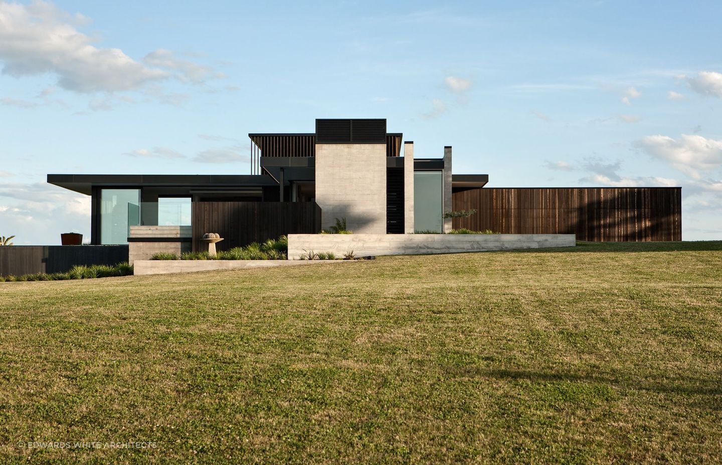 The sculptural form of Gordonton Residence by Edwards White Architects.