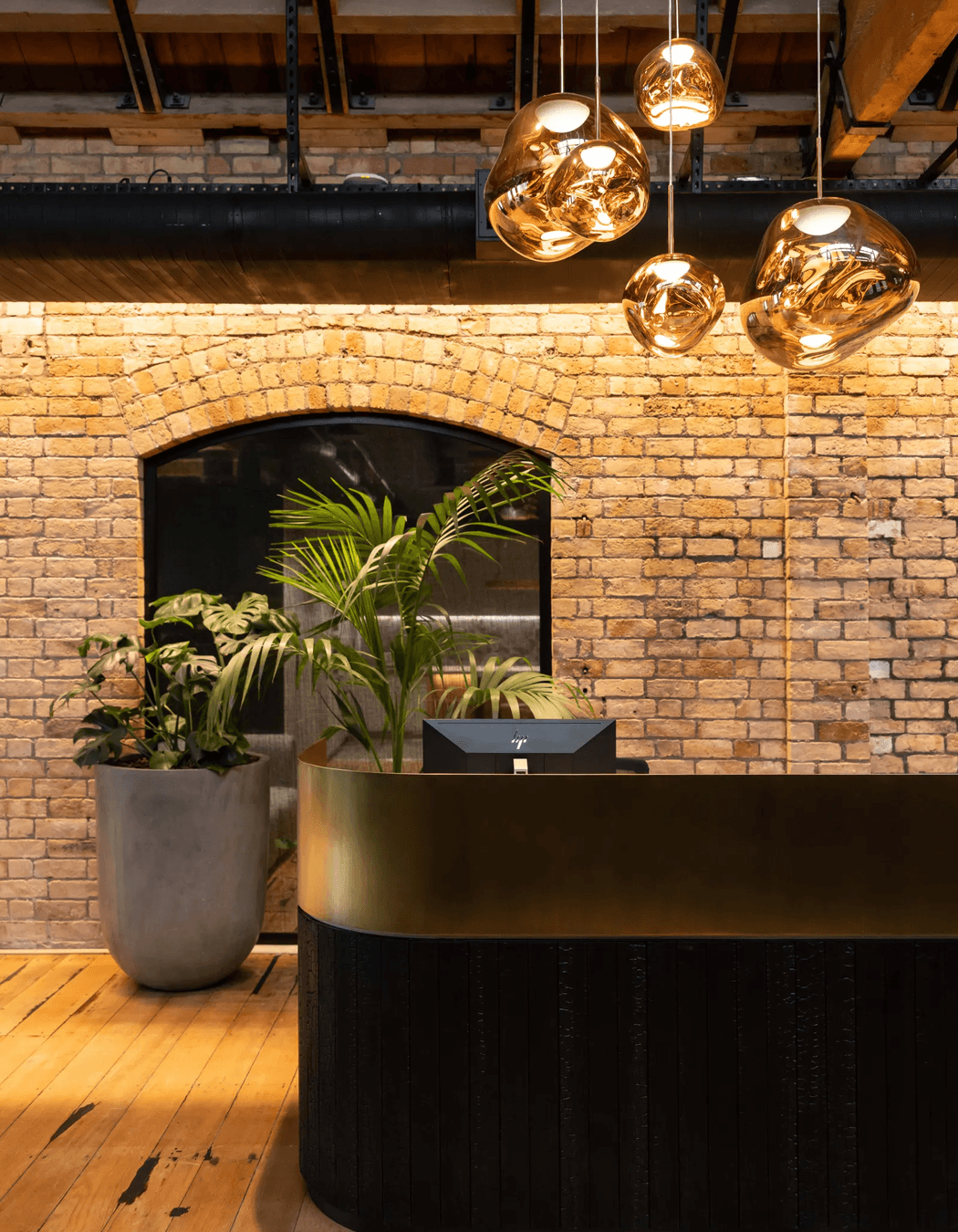 View of the reception area after stepping out of the lift.