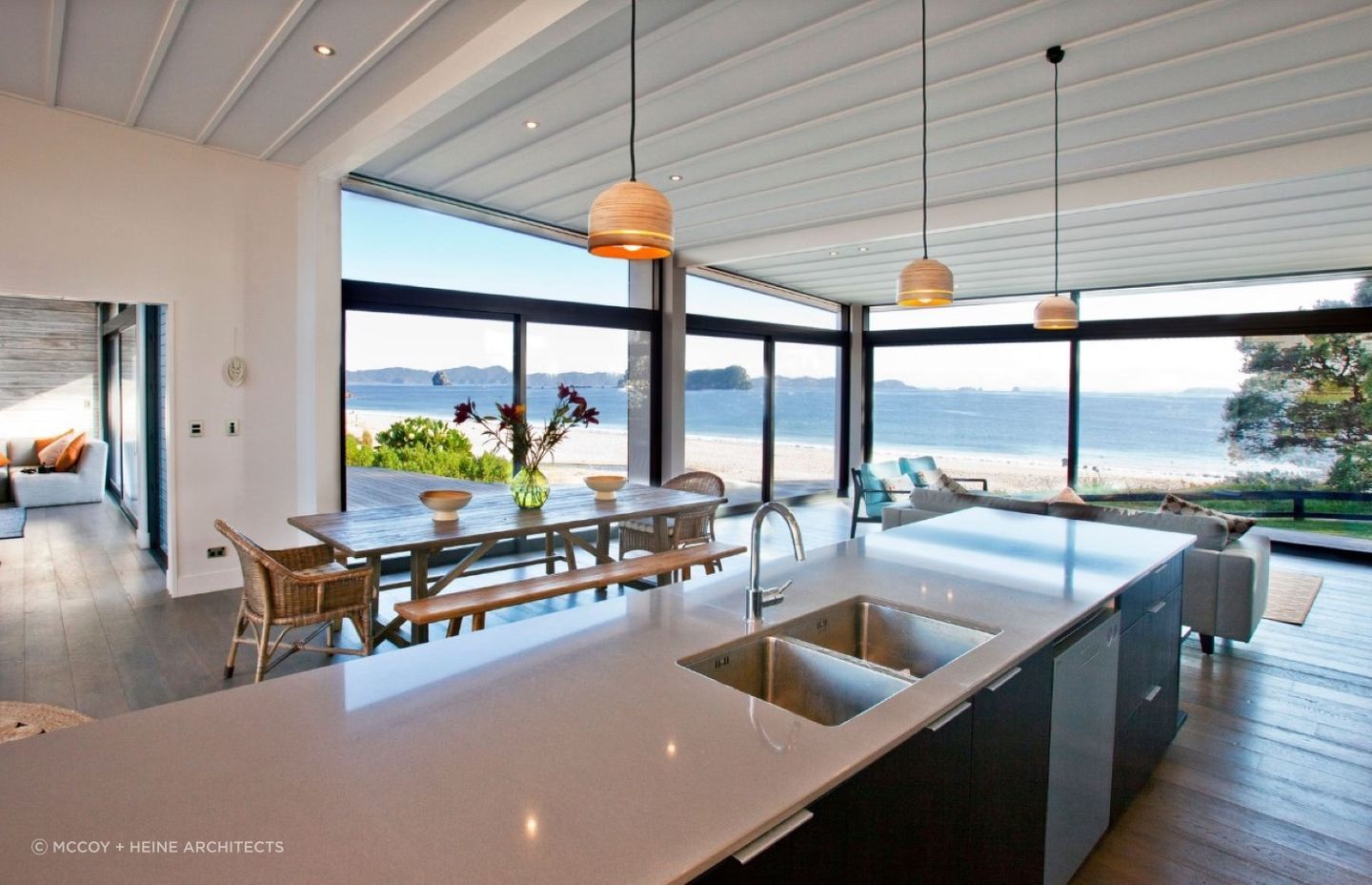 The beachfront views can be fully appreciated from inside the home.