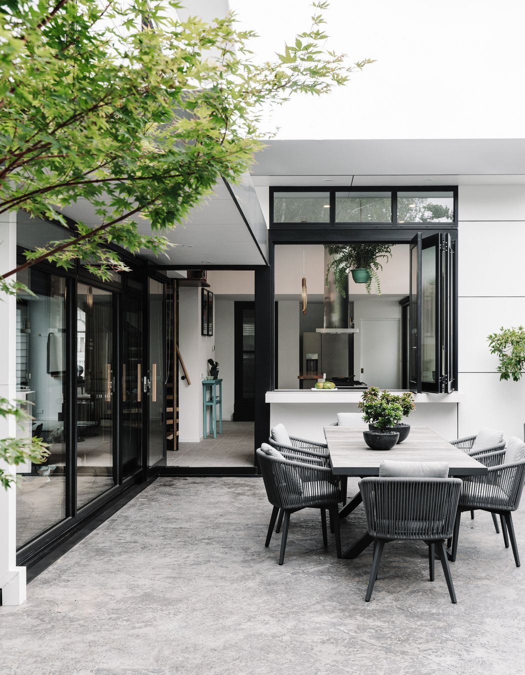 A kitchen servery window was a must-have for the client from the start of the design process.