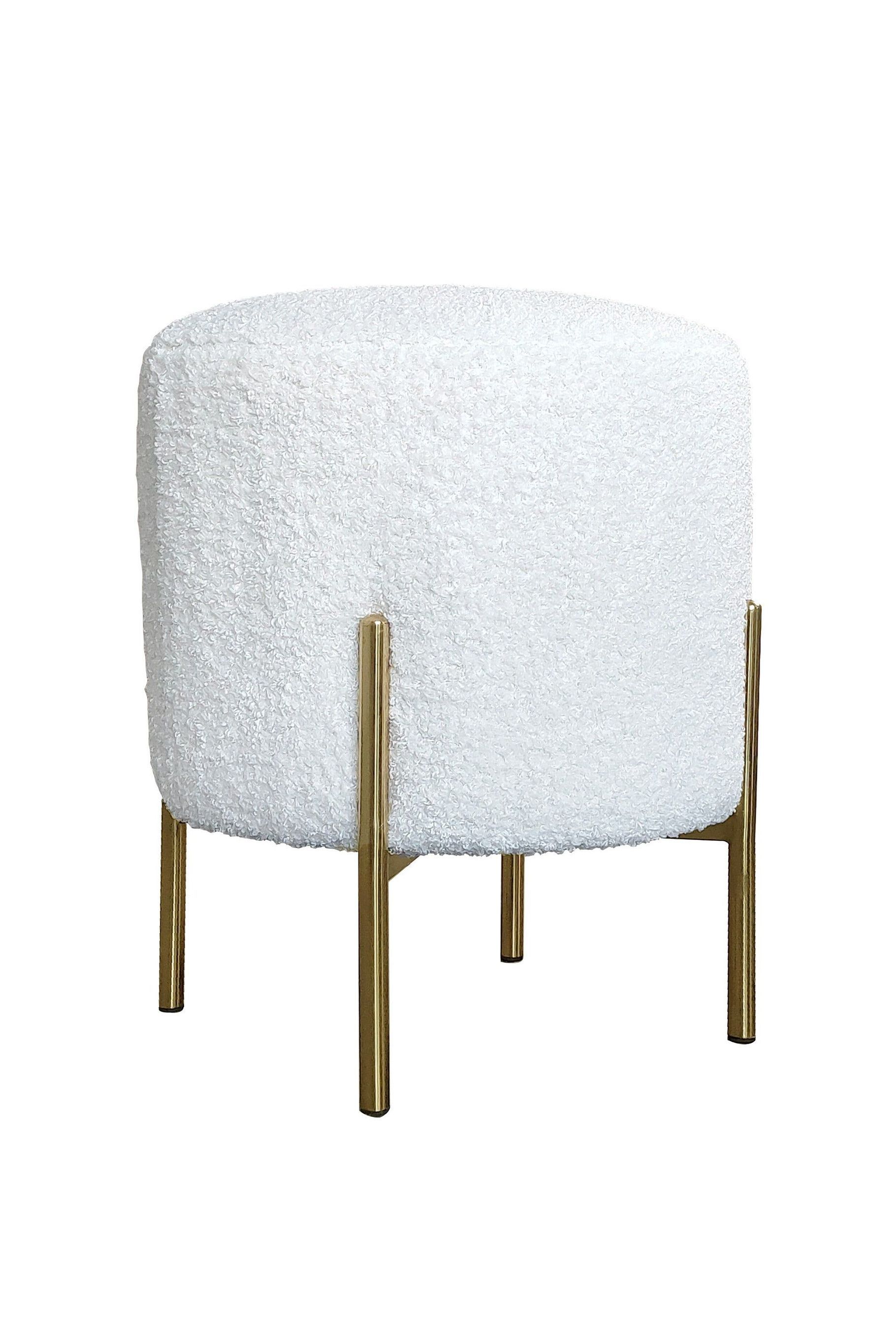  Boucle ottoman stool with gold frame by Ivory &amp; Deene