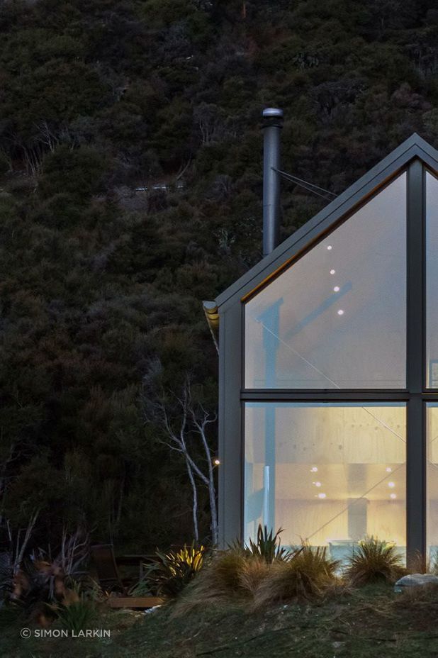 The exterior material palette is minimal in reflection of the building’s form.