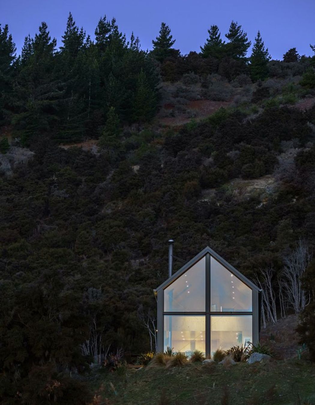 The site is a clearing amongst dense forest.