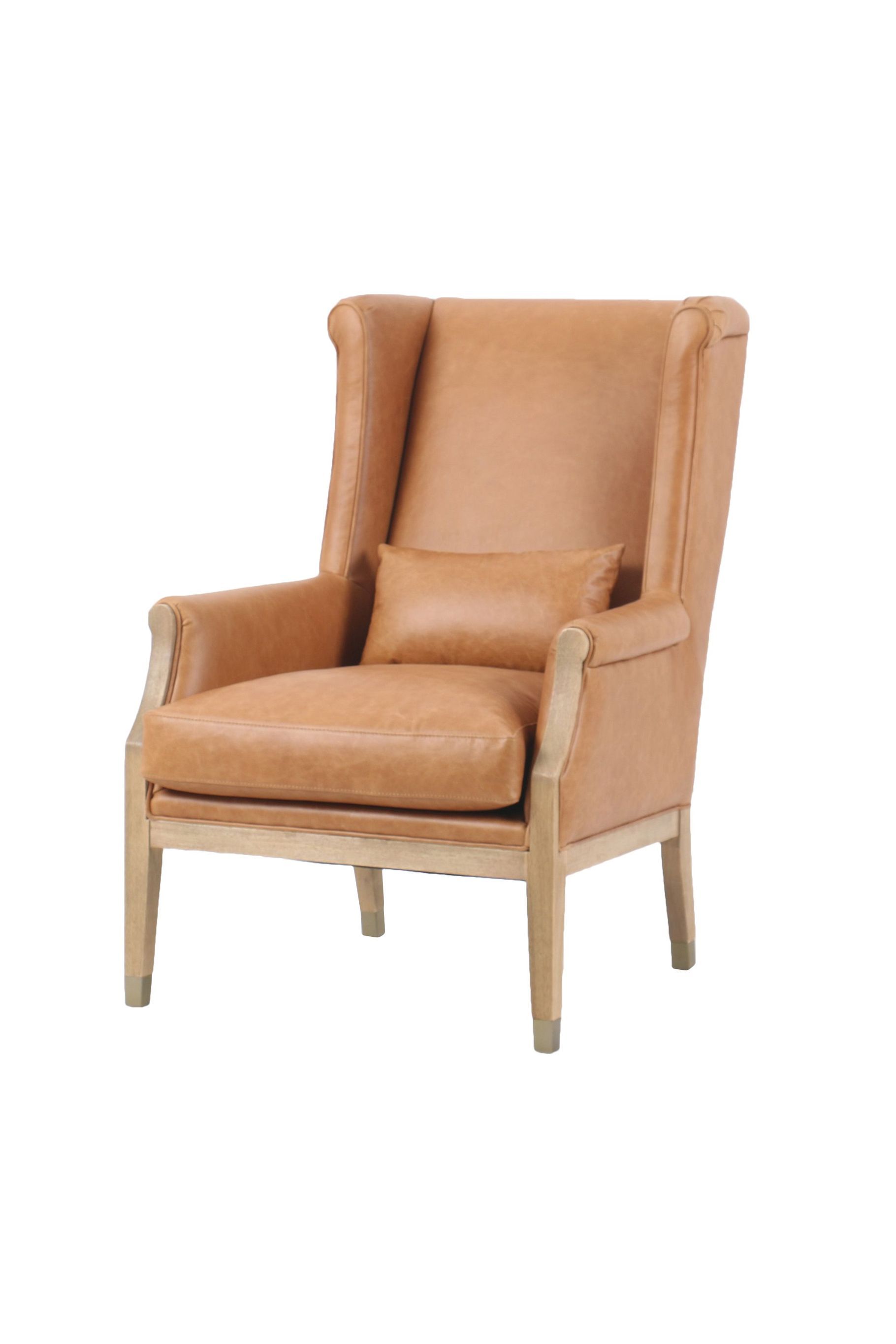 Ronald leather wing back chair by French Country Collections