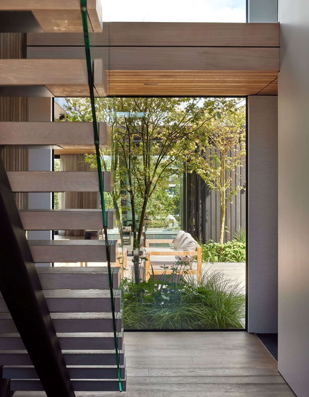 Greenery can be seen straight away upon entrance into the home.
