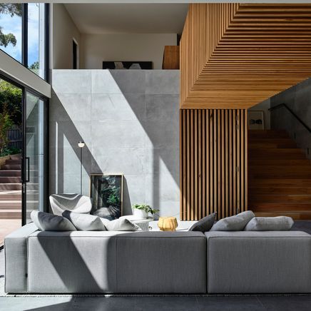 This multi-generational home impresses with its dramatic form