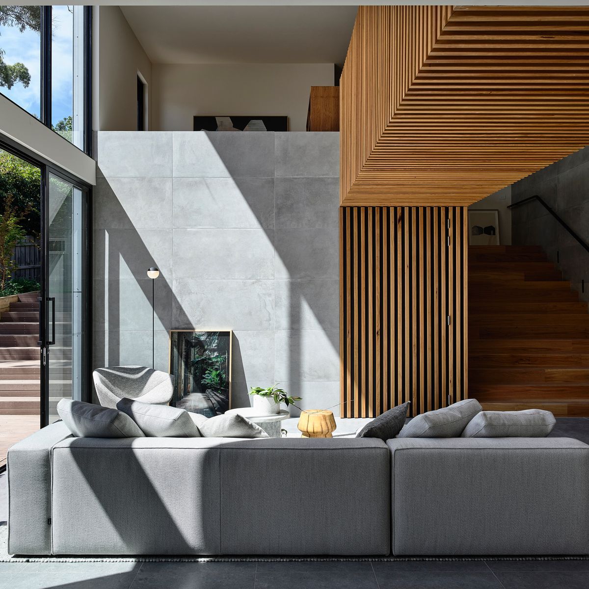 This multi-generational home impresses with its dramatic form