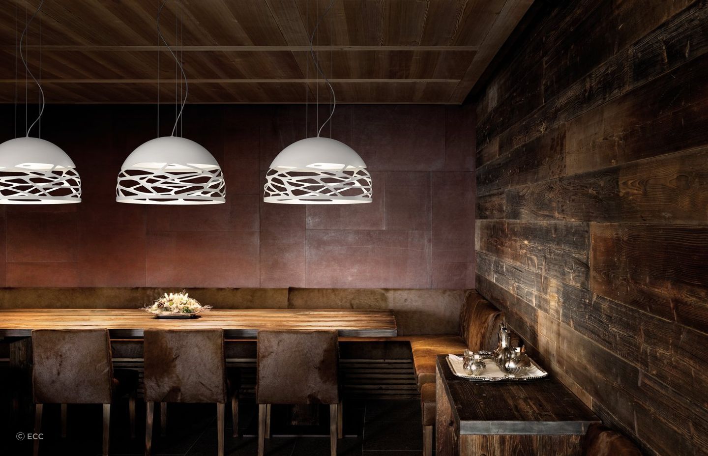 The Kelly Dome Pendant Light is a beautiful mix of organic and industrial forms that creates instant impact.