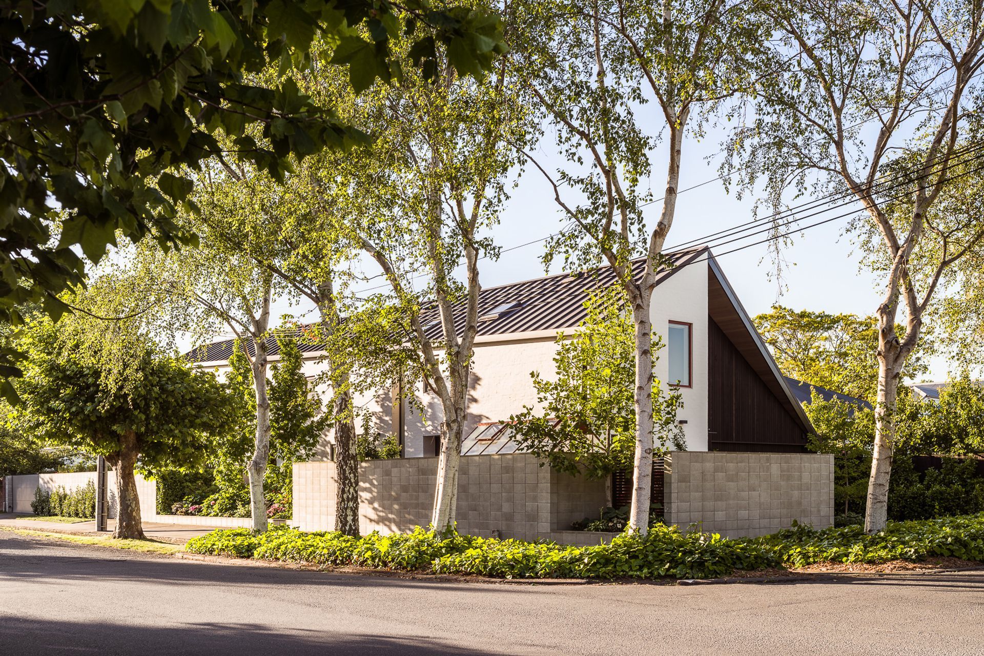 The home occupies an enviable site on the corner of two leafy Christchurch streets.