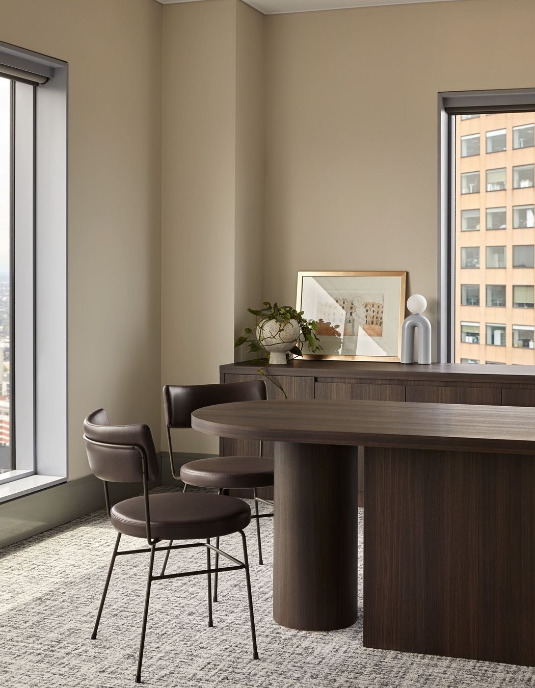 Embracing curves and warm hues.