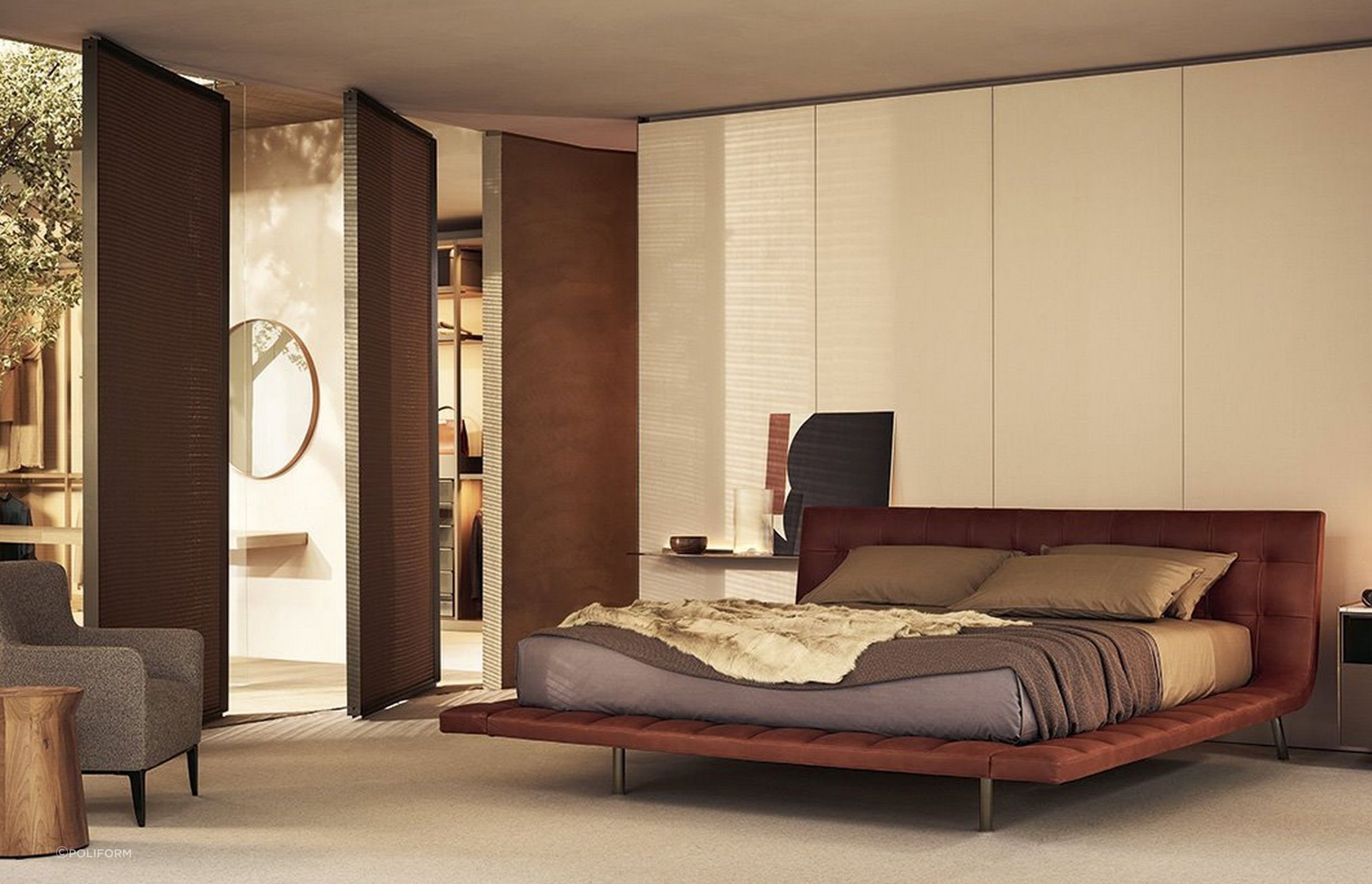 The exquisite Onda Bed takes centre stage in this stylish bedroom
