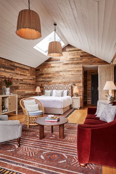 The interior of the cabins at Osborn House, Bundanoon.