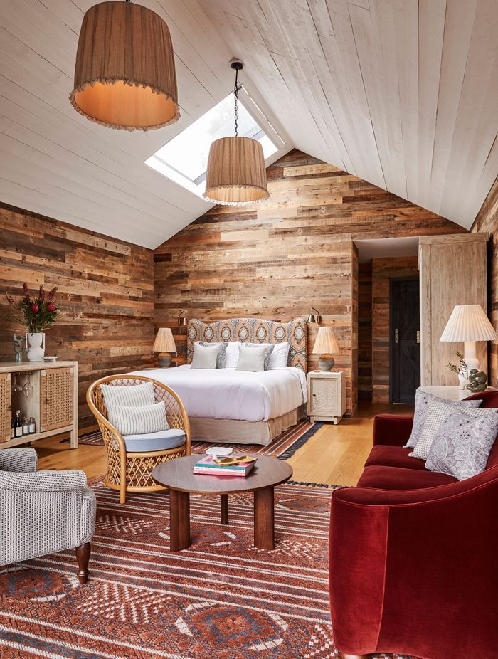 The interior of the cabins at Osborn House, Bundanoon.