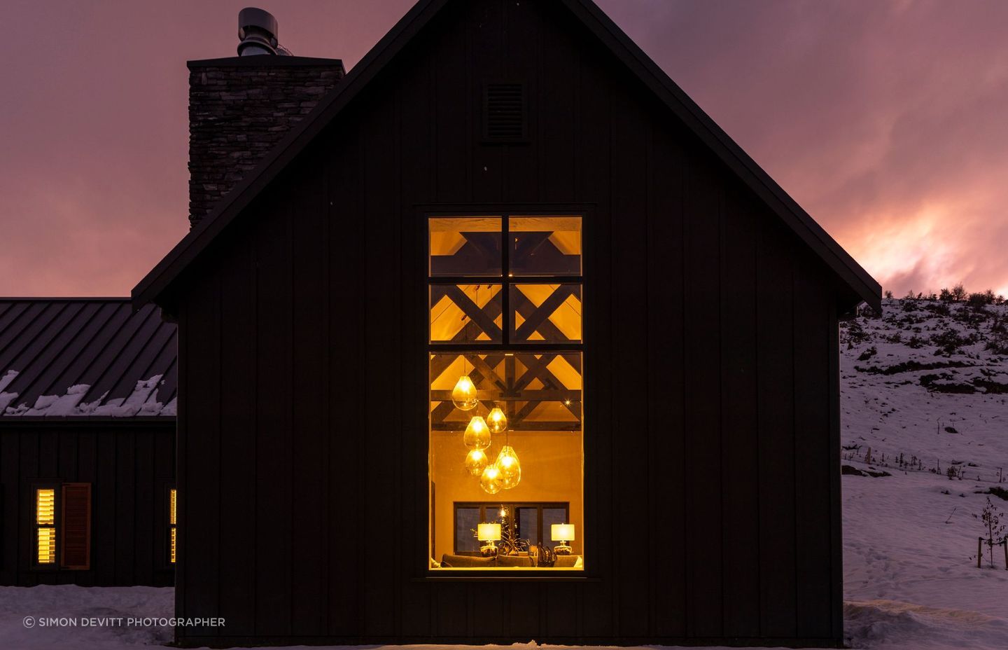 “At night, when you look from the road, the house glows through that big window, it is quite beautiful.”