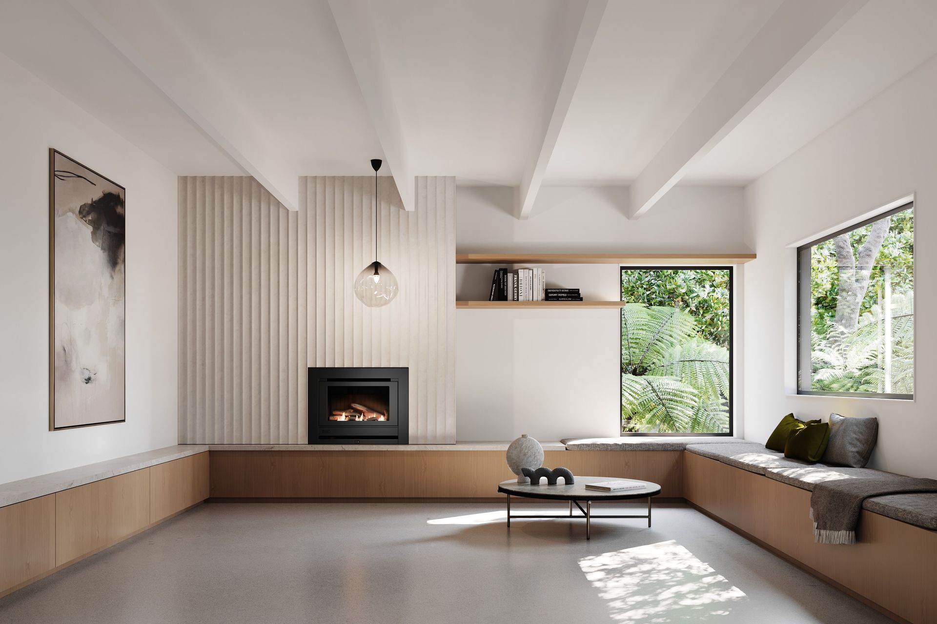 The Inbuilt style has the most modern look of the three models of Novo fireplace.