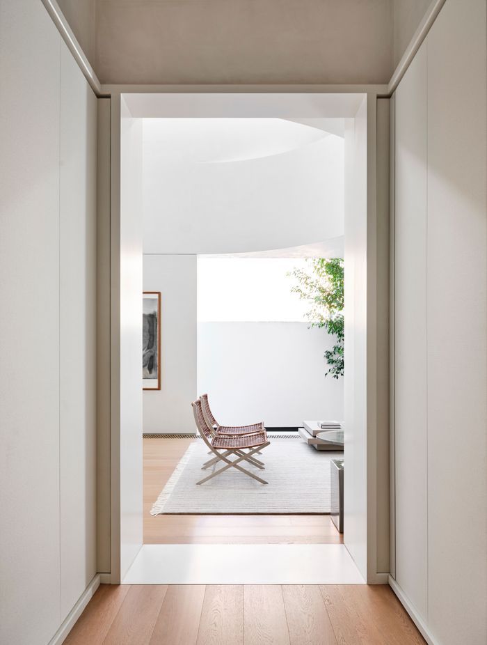 The hallway leads to the new extension.