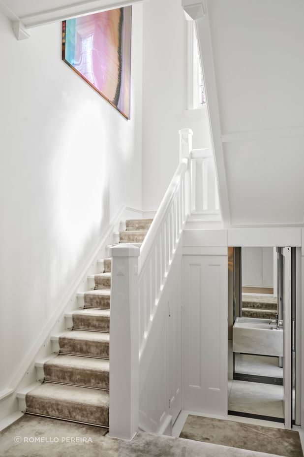 The home's original stairwell was revitalised.