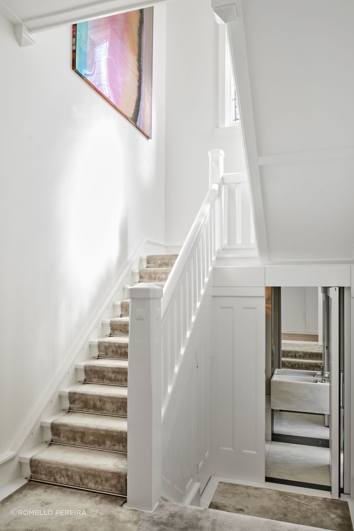 The home's original stairwell was revitalised.