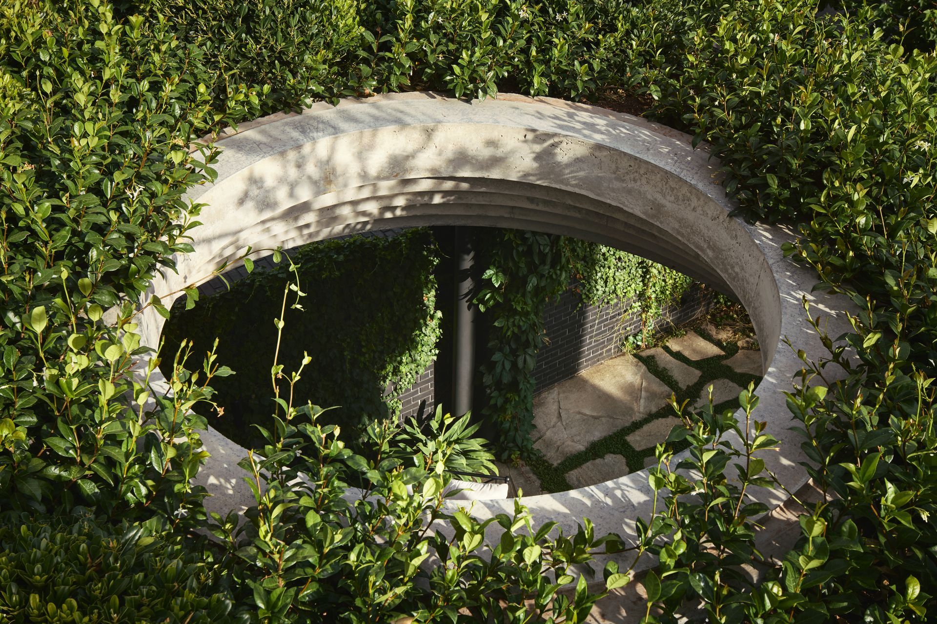 A view from above the courtyard.