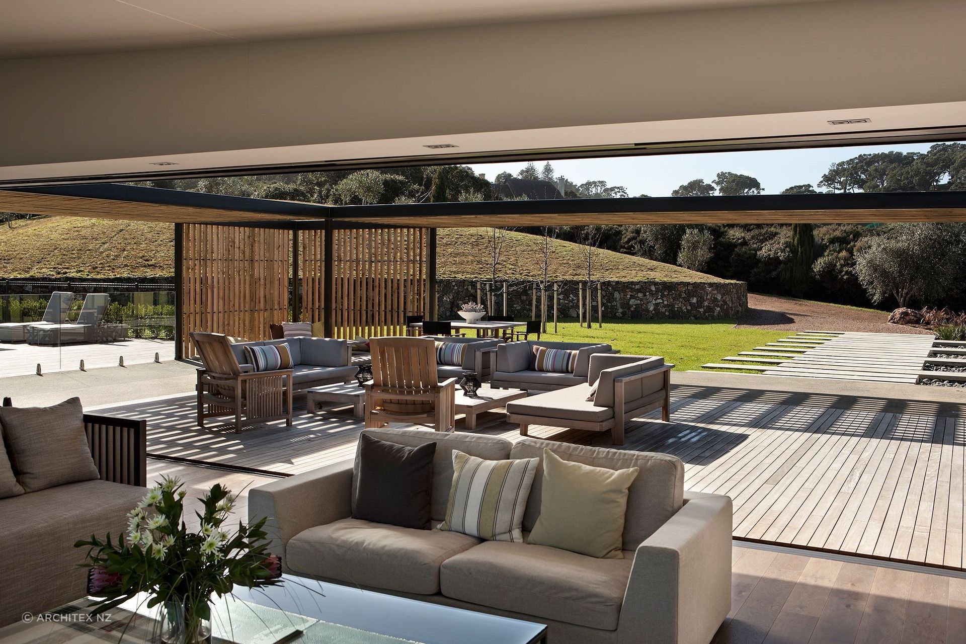 A generous outdoor living space makes this holiday home an idyllic summer retreat.