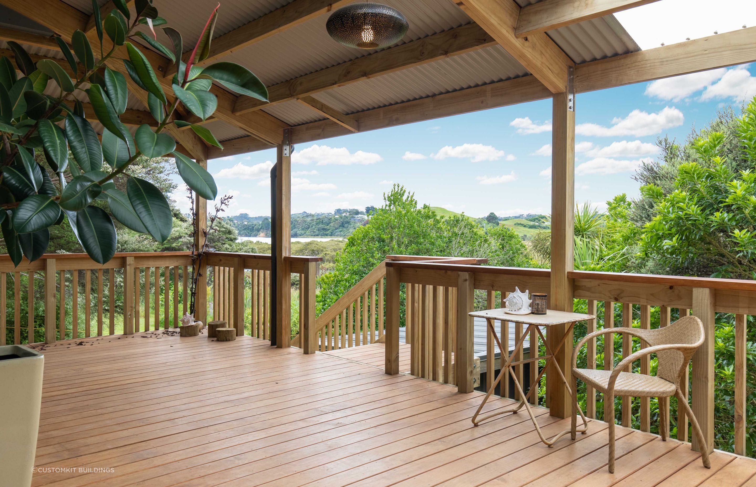 An all-weather deck with spectacular sea views.
