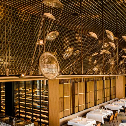 The bespoke lighting crafted for a Melbourne restaurant