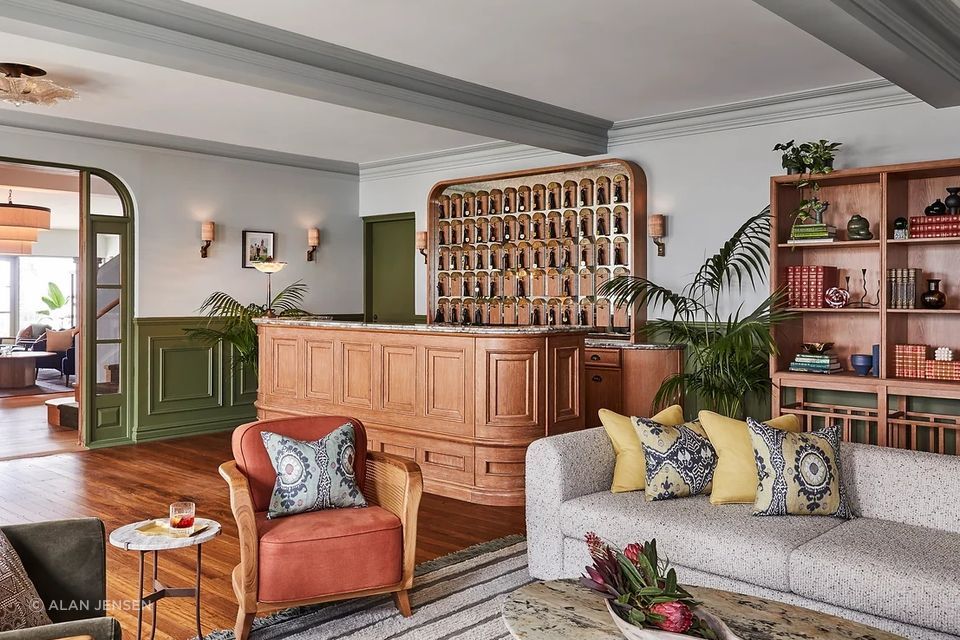 The convivial reception area at Osborn House, Bundanoon.