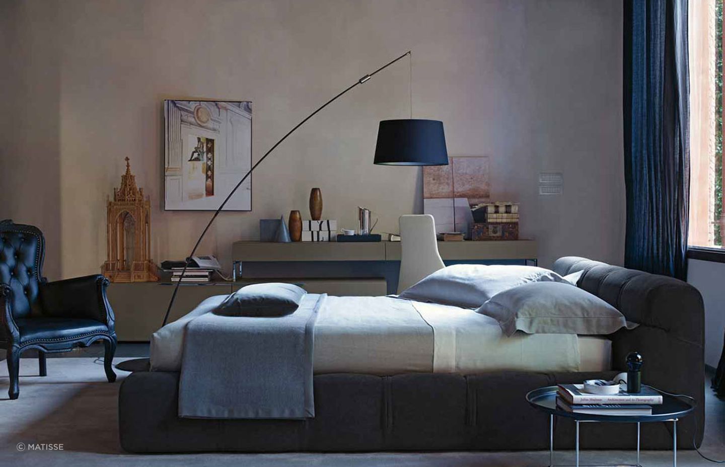 A well balanced colour palette can make all the difference as shown here with the Tufty Bed by B&B Italia.