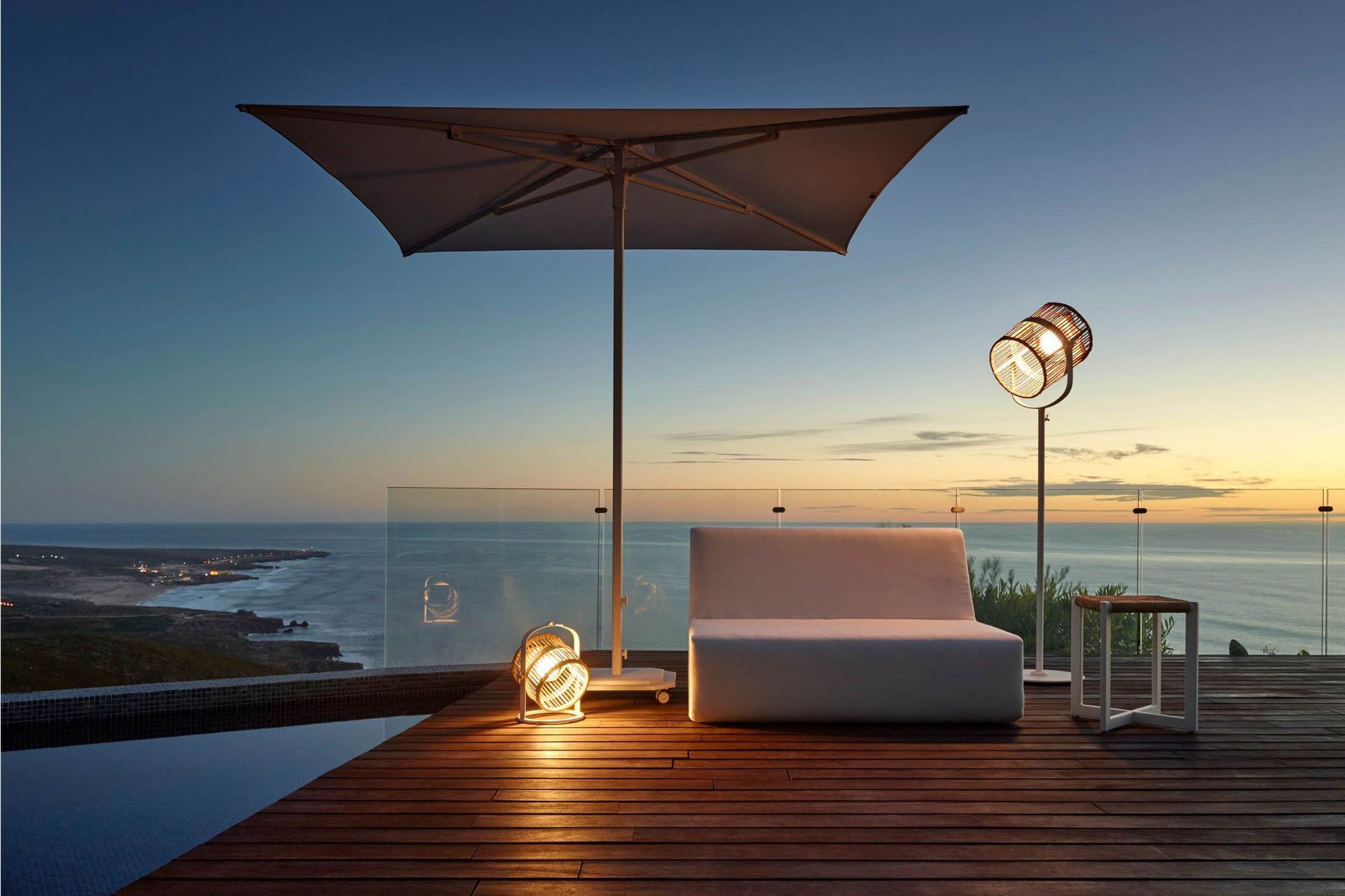 Caractere Centre Pole Umbrella is a contemporary style statement for the modern home