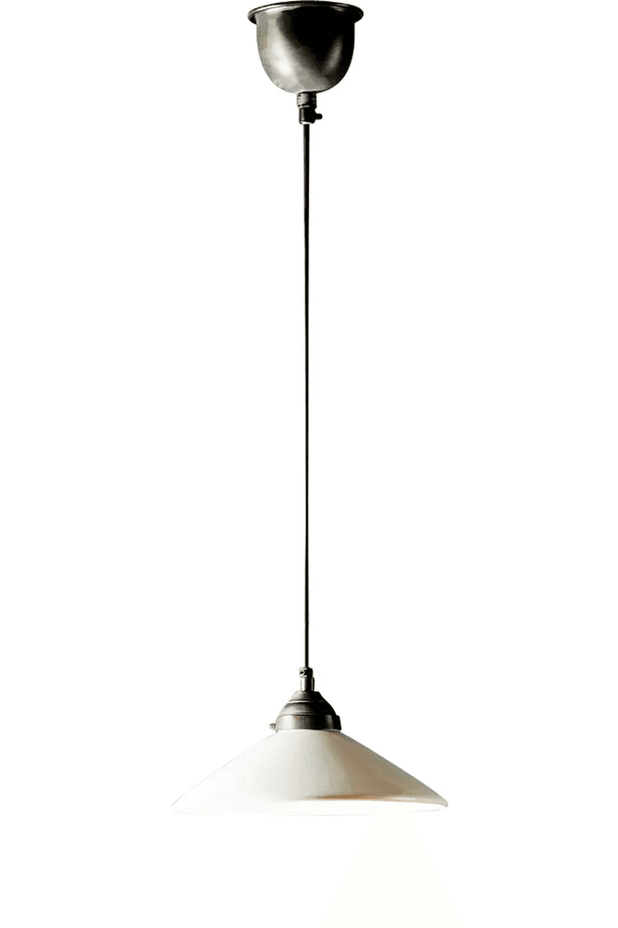 Newport ceramic dish ceiling pendant in medium white by Florabelle Living