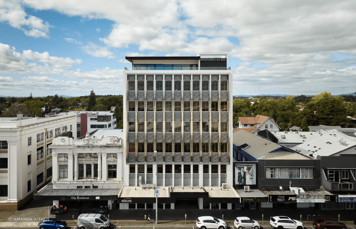 The top floor of the original building was demolished and rebuilt within a seven month period for McCaw Lewis.