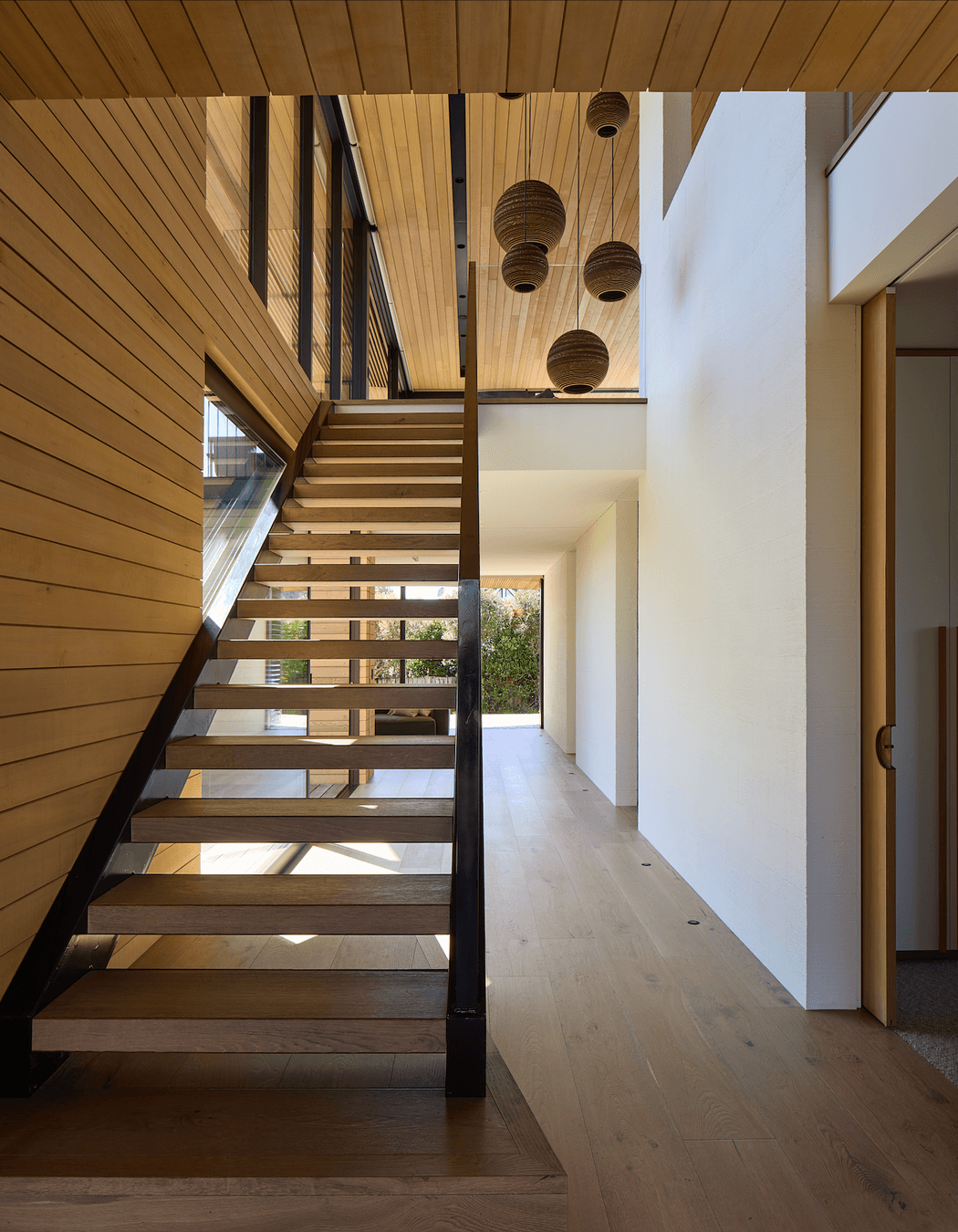 The cedar continues on the inside of the home.