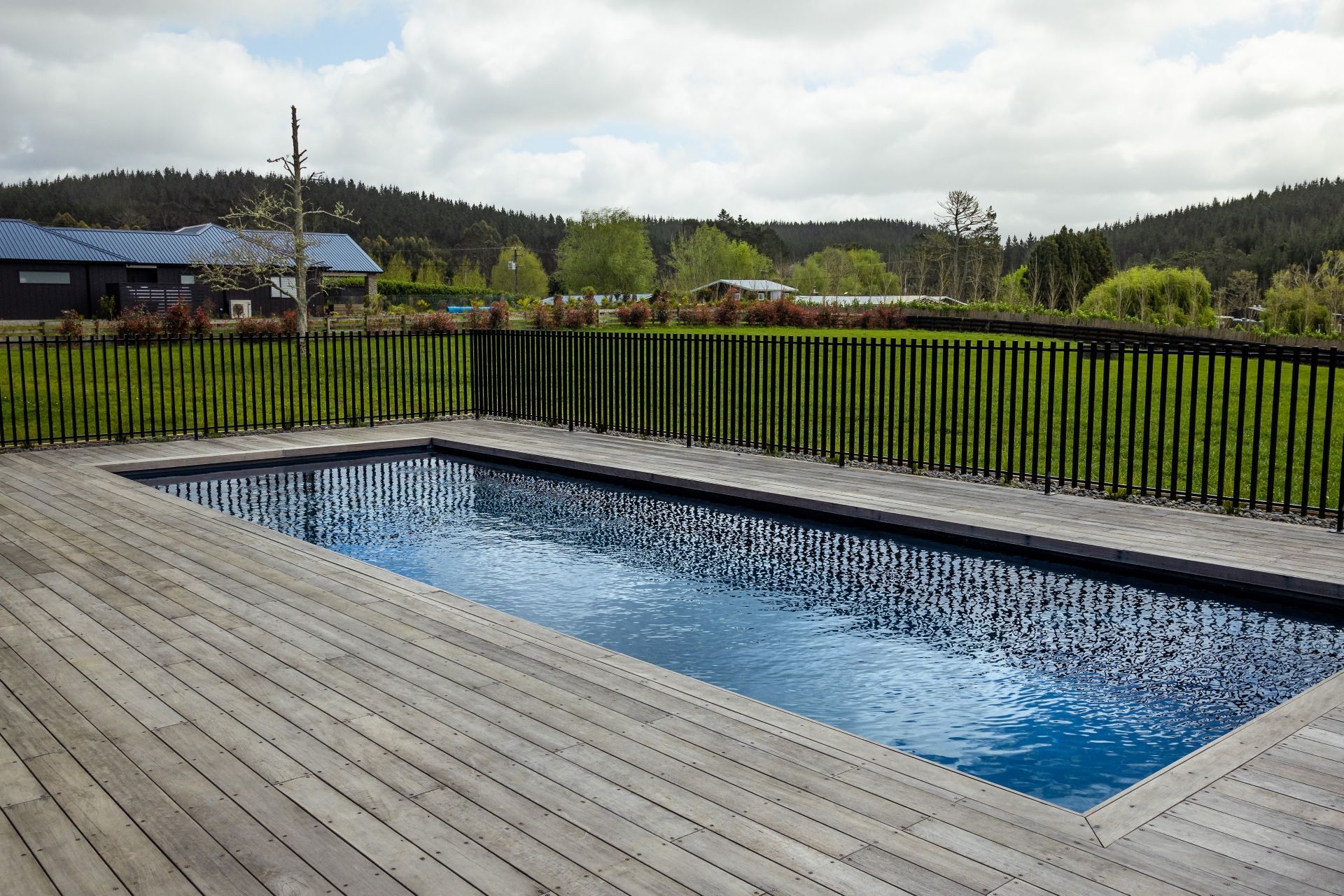The new pool was a key part of the client's brief and the laidback rural lifestyle.