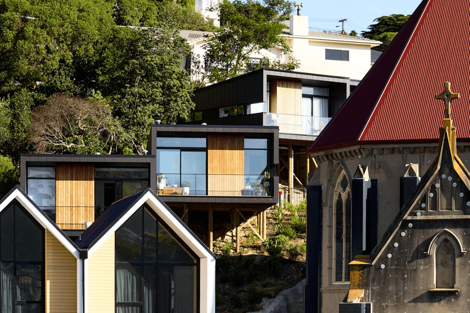 The school chapel, built in 1929, features an incredible gothic interior. Its pitched roof is reflected in many of the dwellings on site.