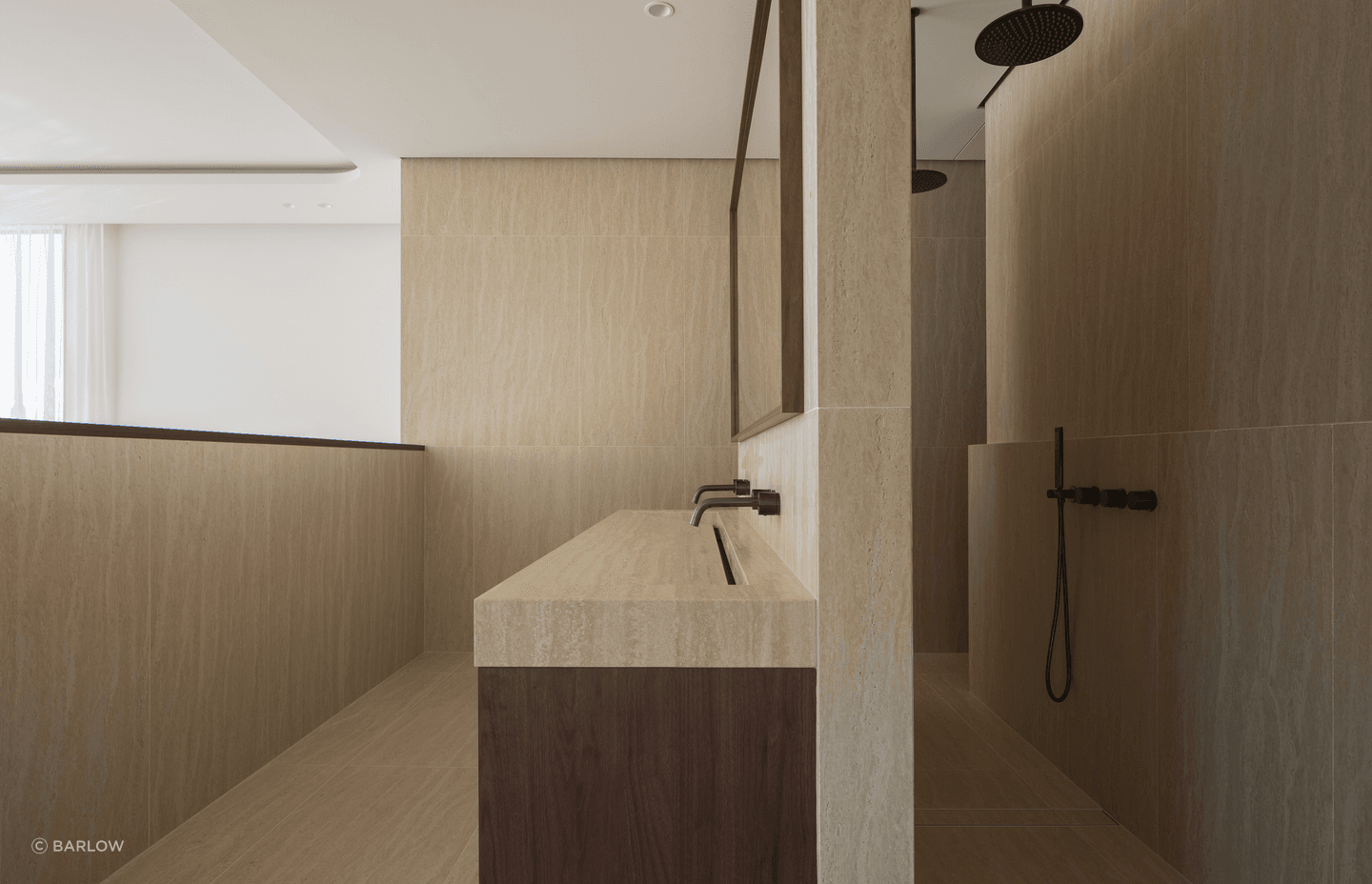 The vanity is minimal yet impactful in design.