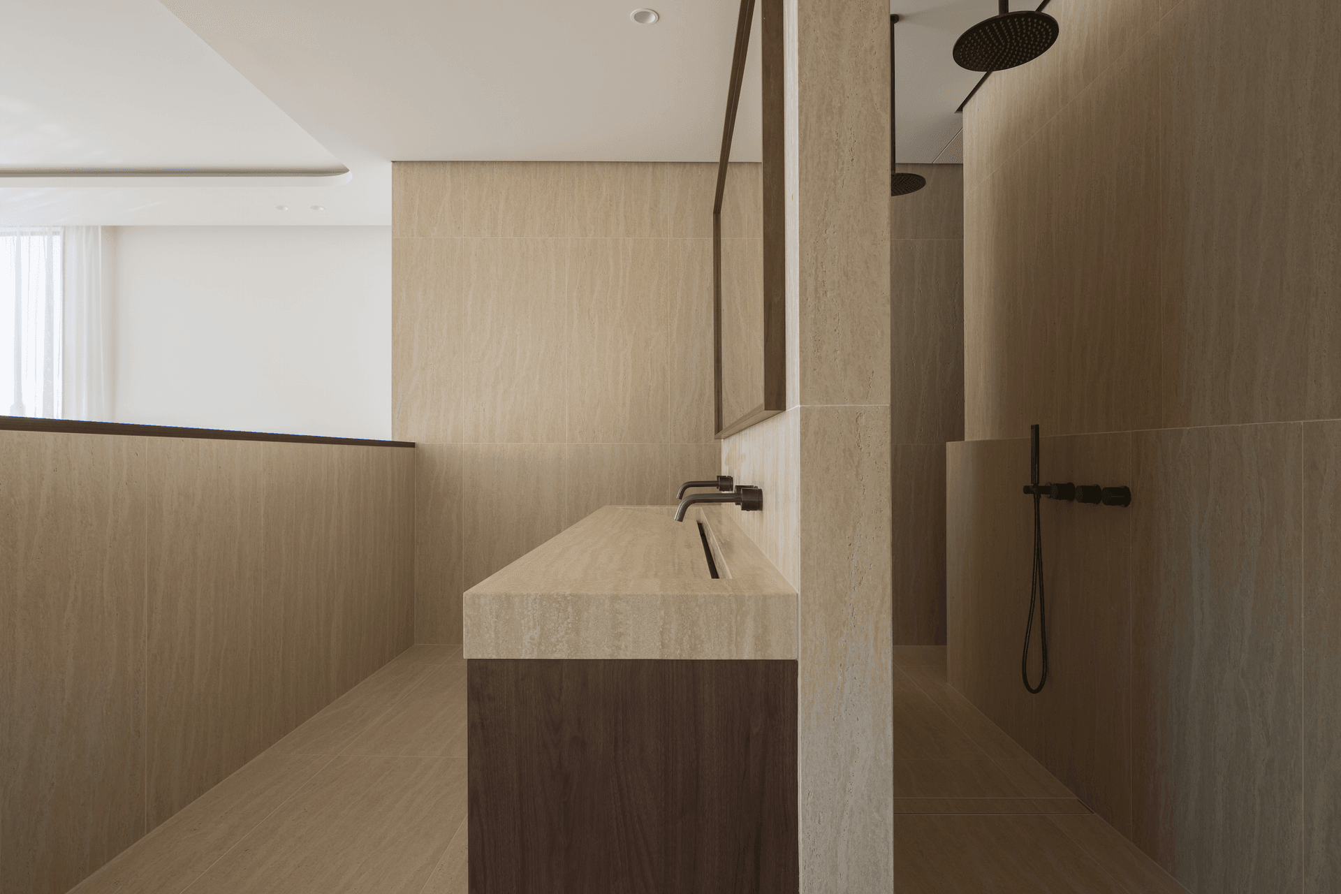 The vanity is minimal yet impactful in design.