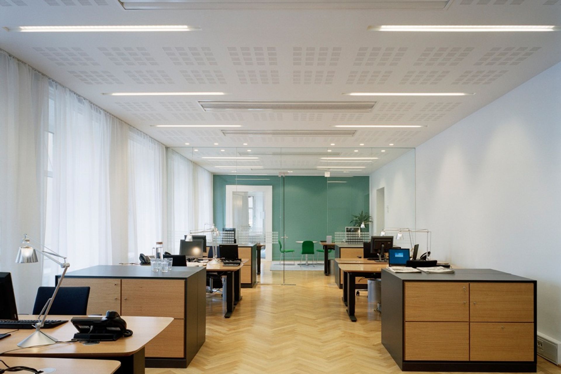 Protone slotted minigrid perforated plasterboard from Potter Interior Systems
