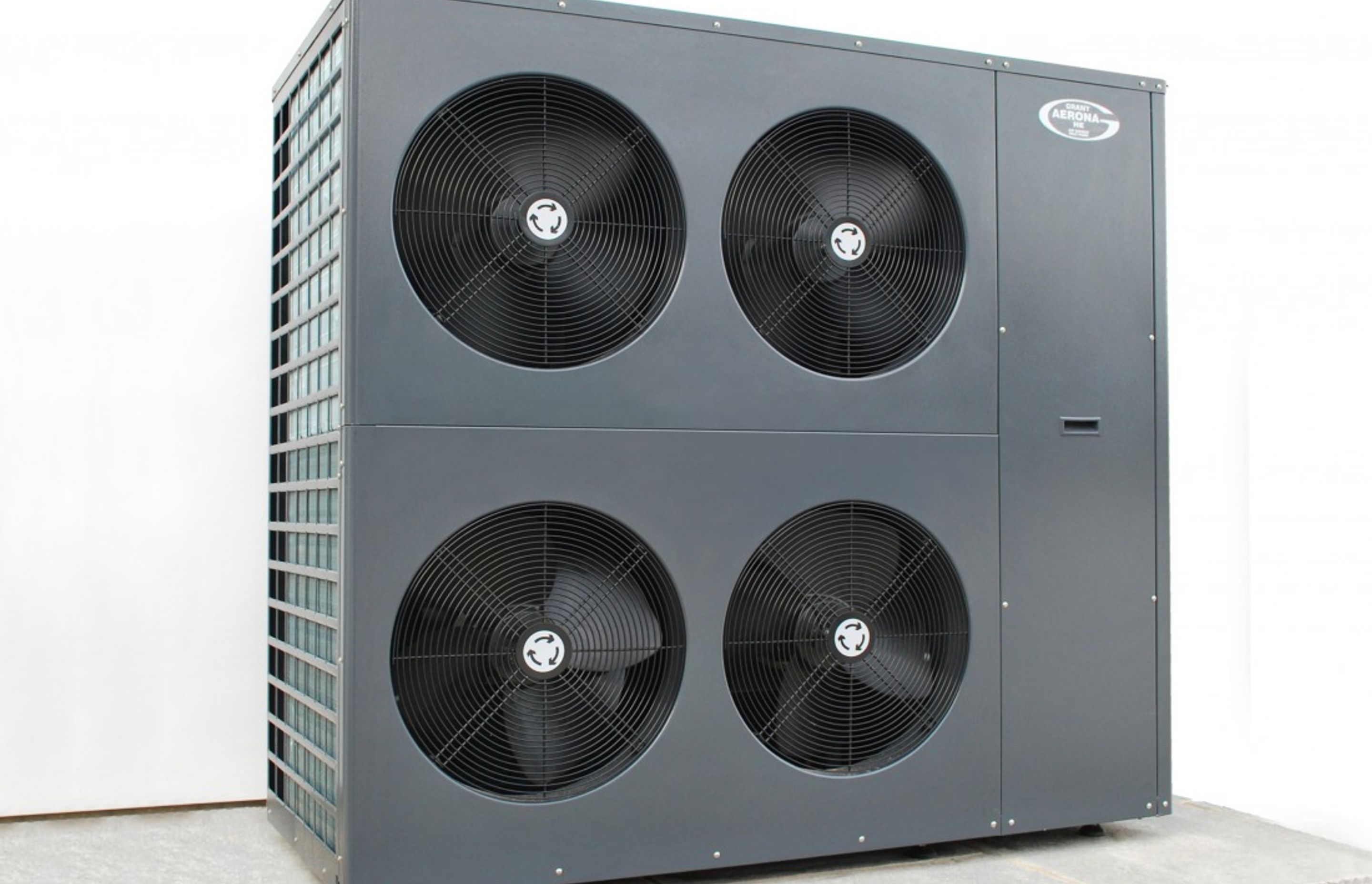 The Grant Air Source Heat Pump is one heat source option for underfloor heating