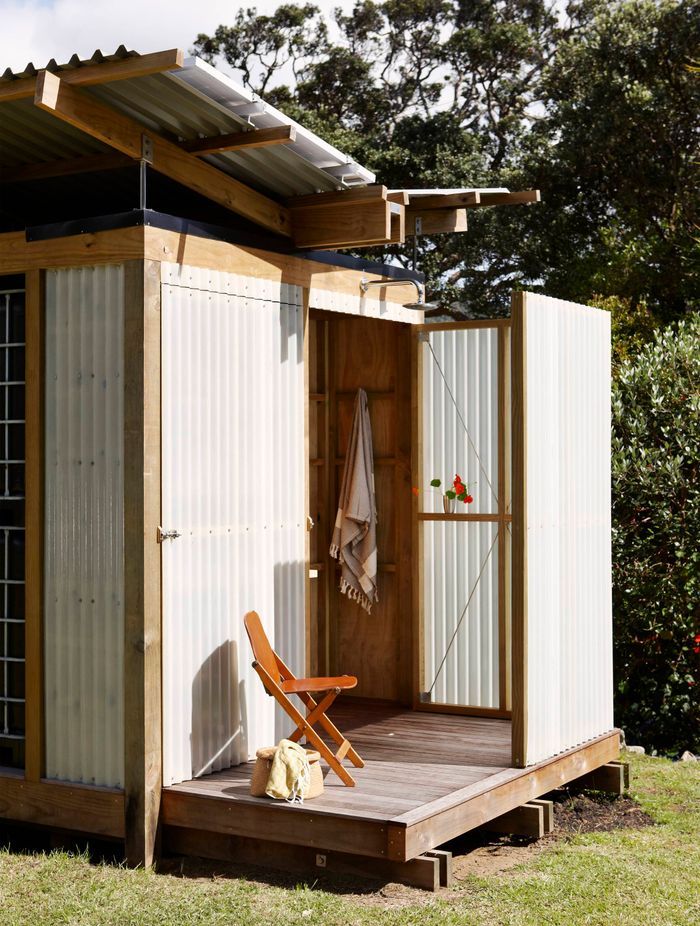 This Utility Shed by Herbst Architects has a built-in outdoor shower.