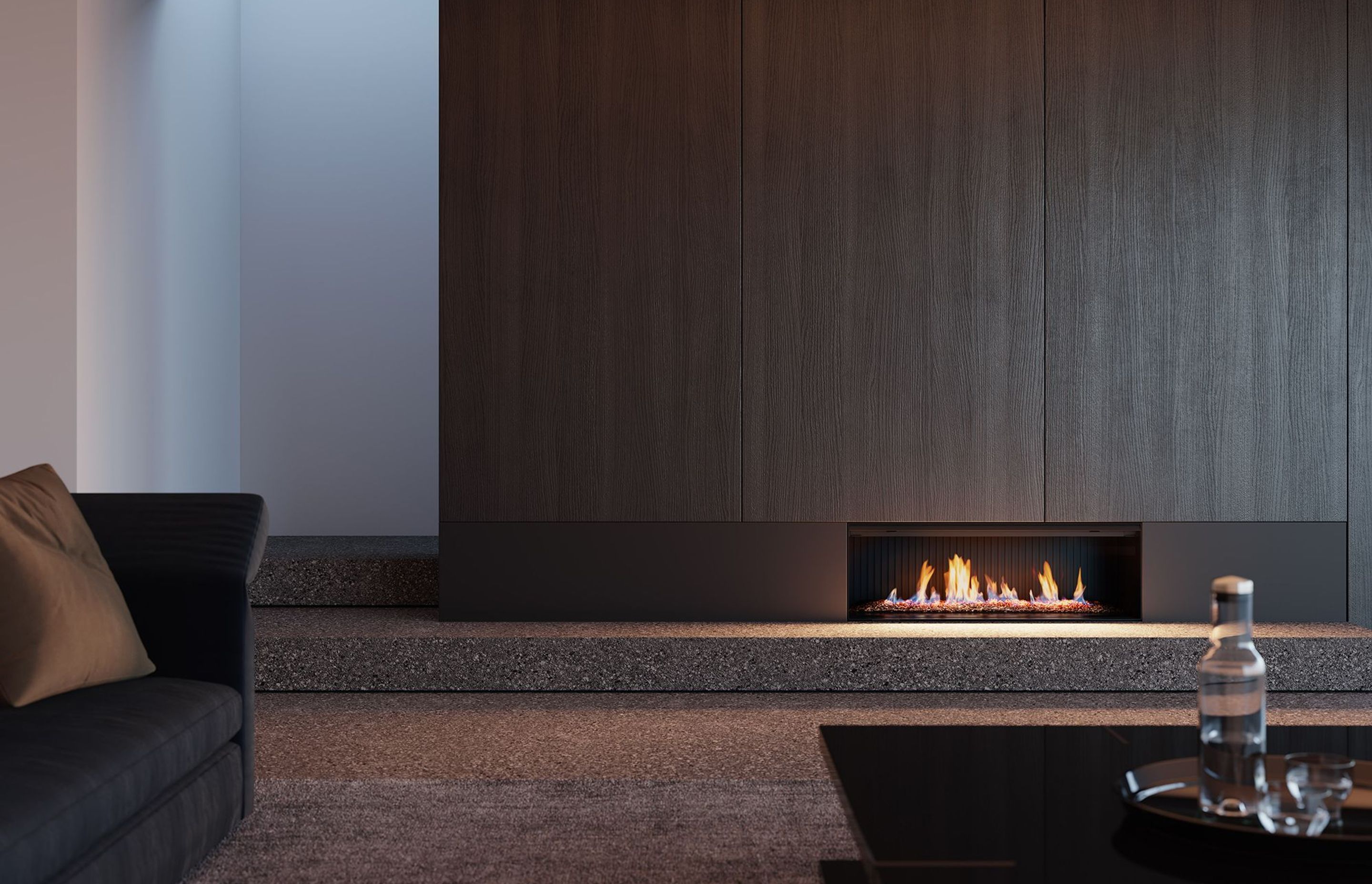 The new beautifully-proportioned Linear 1000 fireplace.