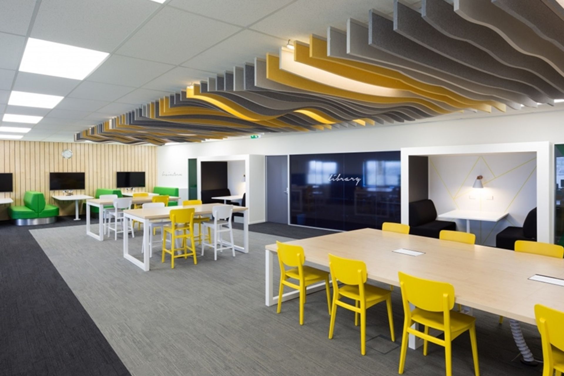 Autex's rippling wave acoustic installation at Westmount New Learning Centre is an artform.