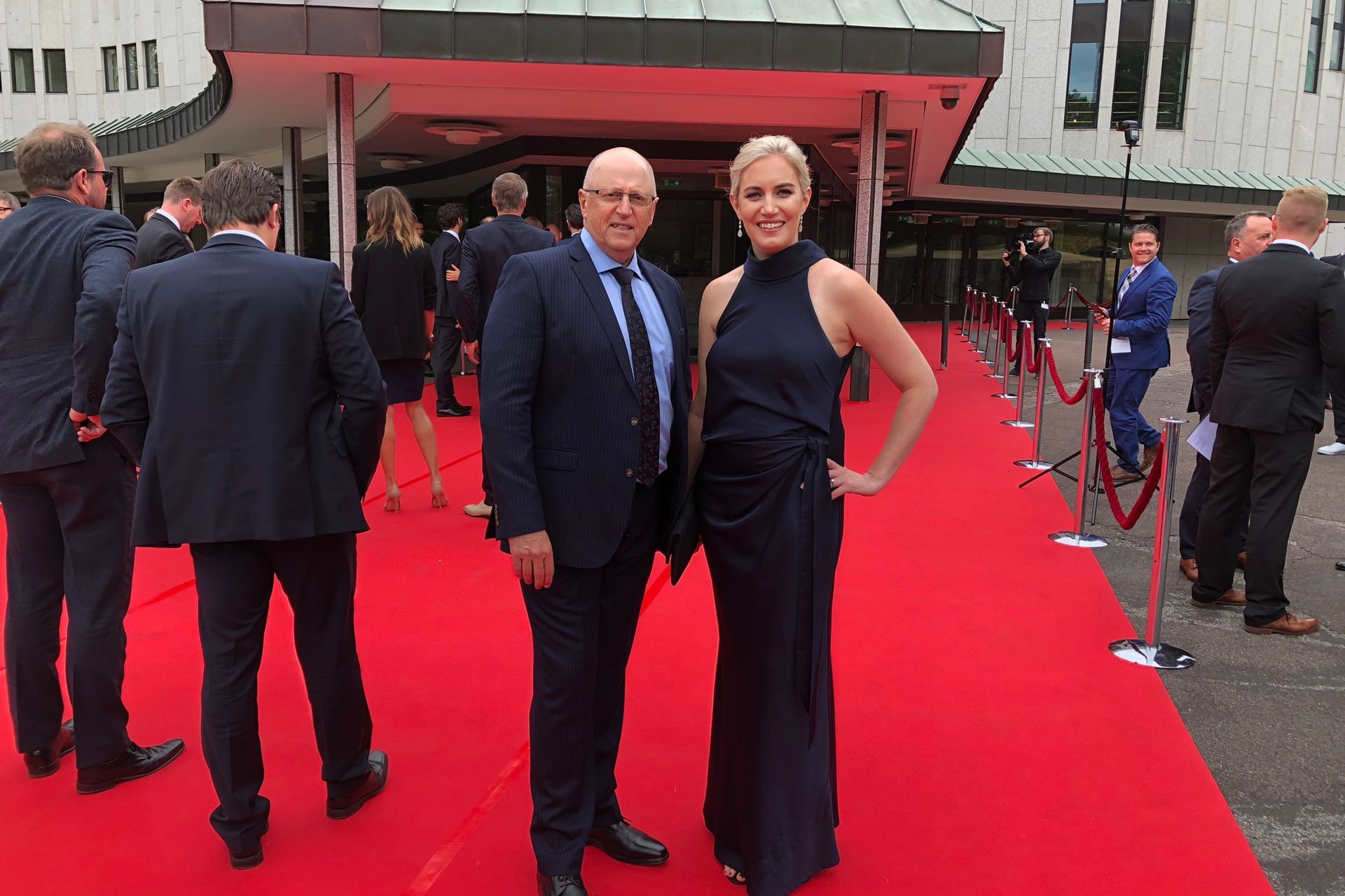 Hideaway Bins directors, Allen Bertelsen and Jamie Bertelsen, outside the Red Dot award ceremony.