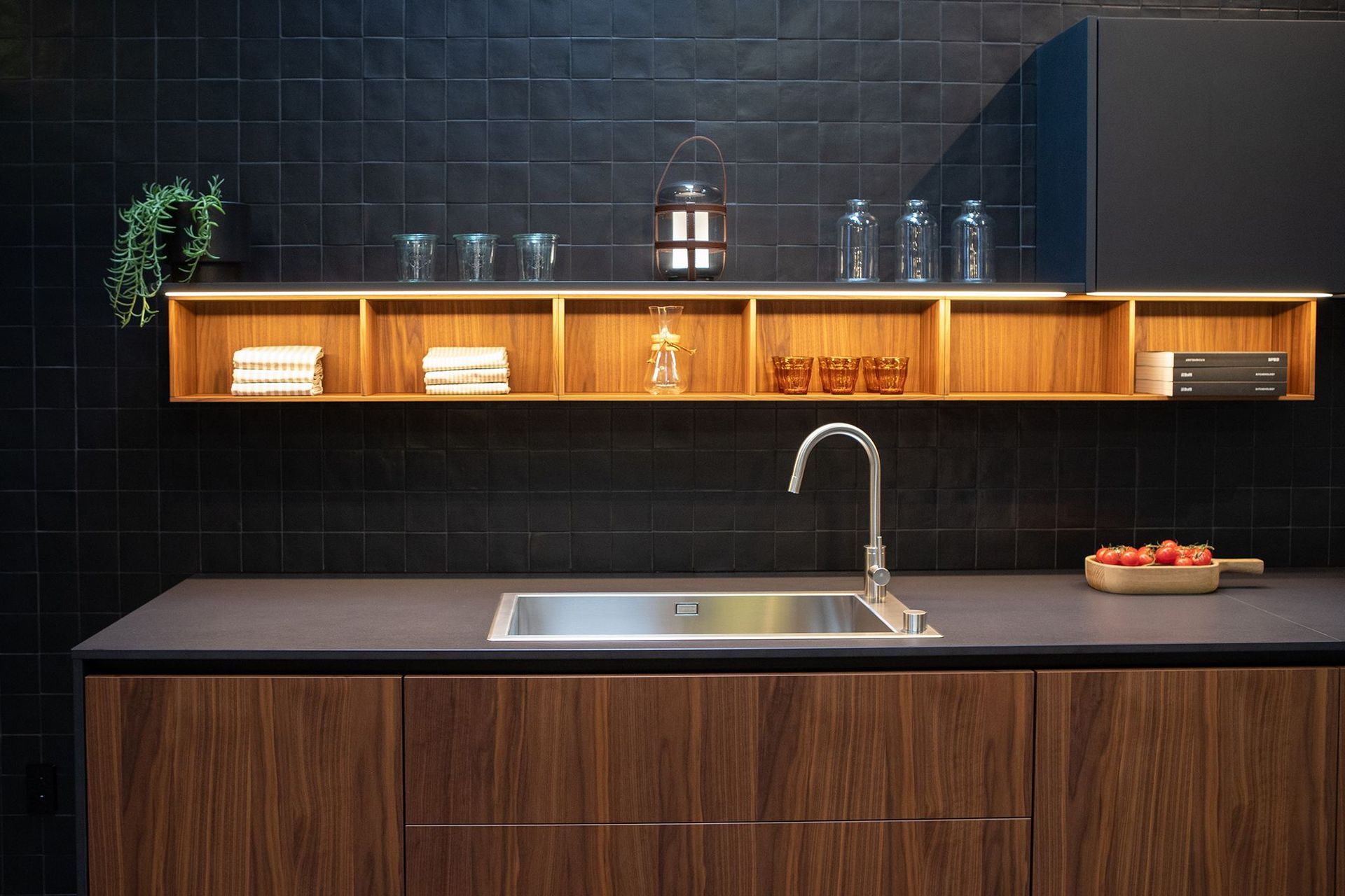 Boffi's revamped showroom in Grafton includes this elegant XILA kitchen by Luigi Massoni – the first ever handleless kitchen which is now widely used.