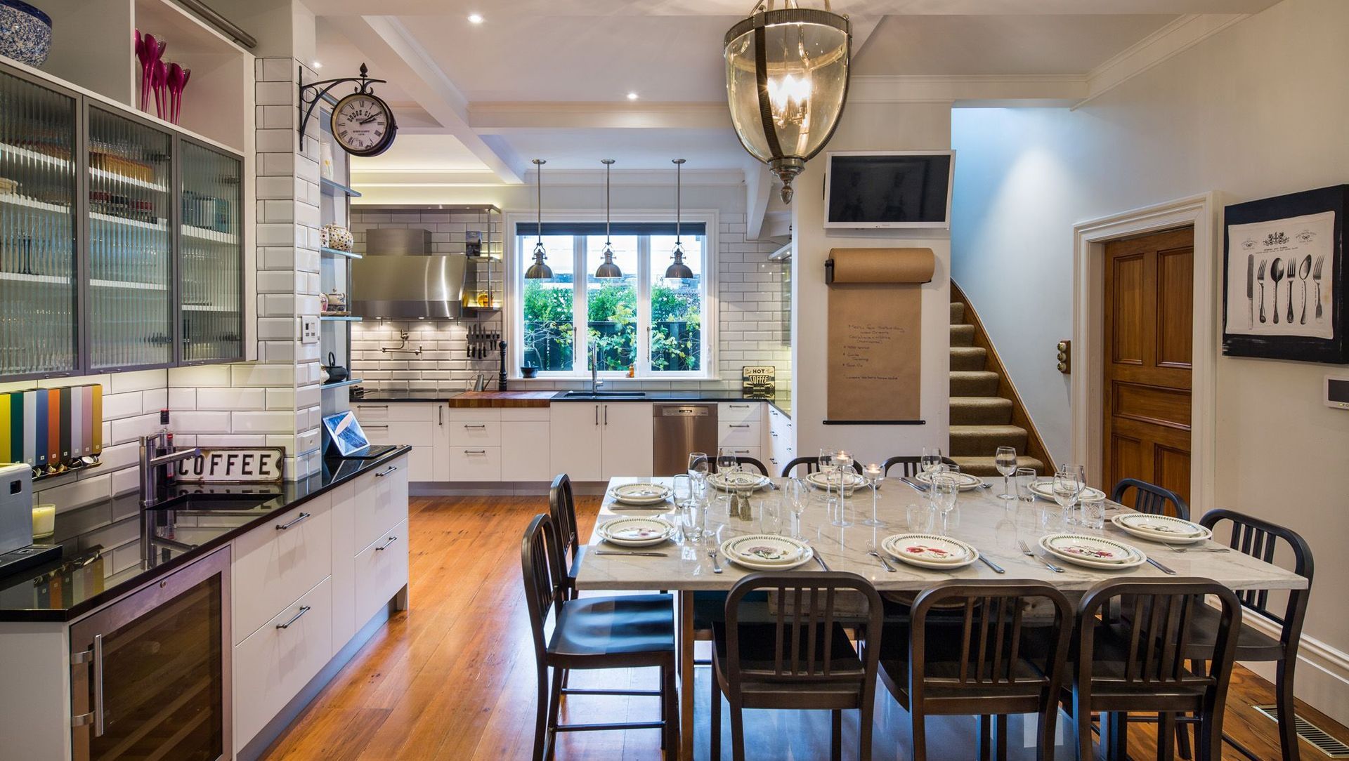 1920's New York City Deli style meets light industrial kitchen banner