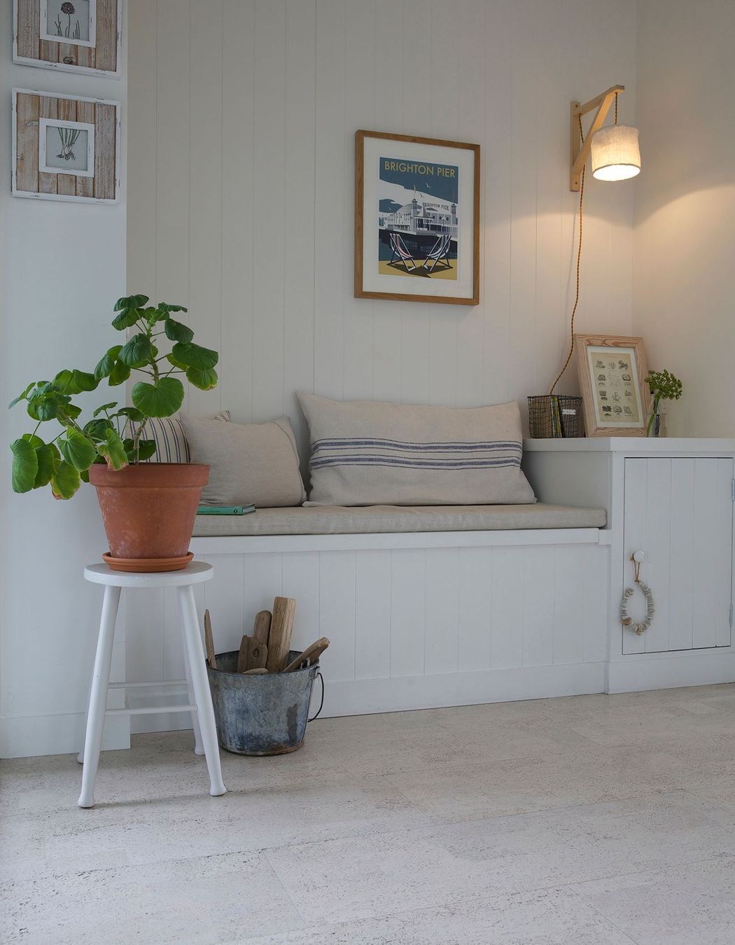 A reading nook near the entry.