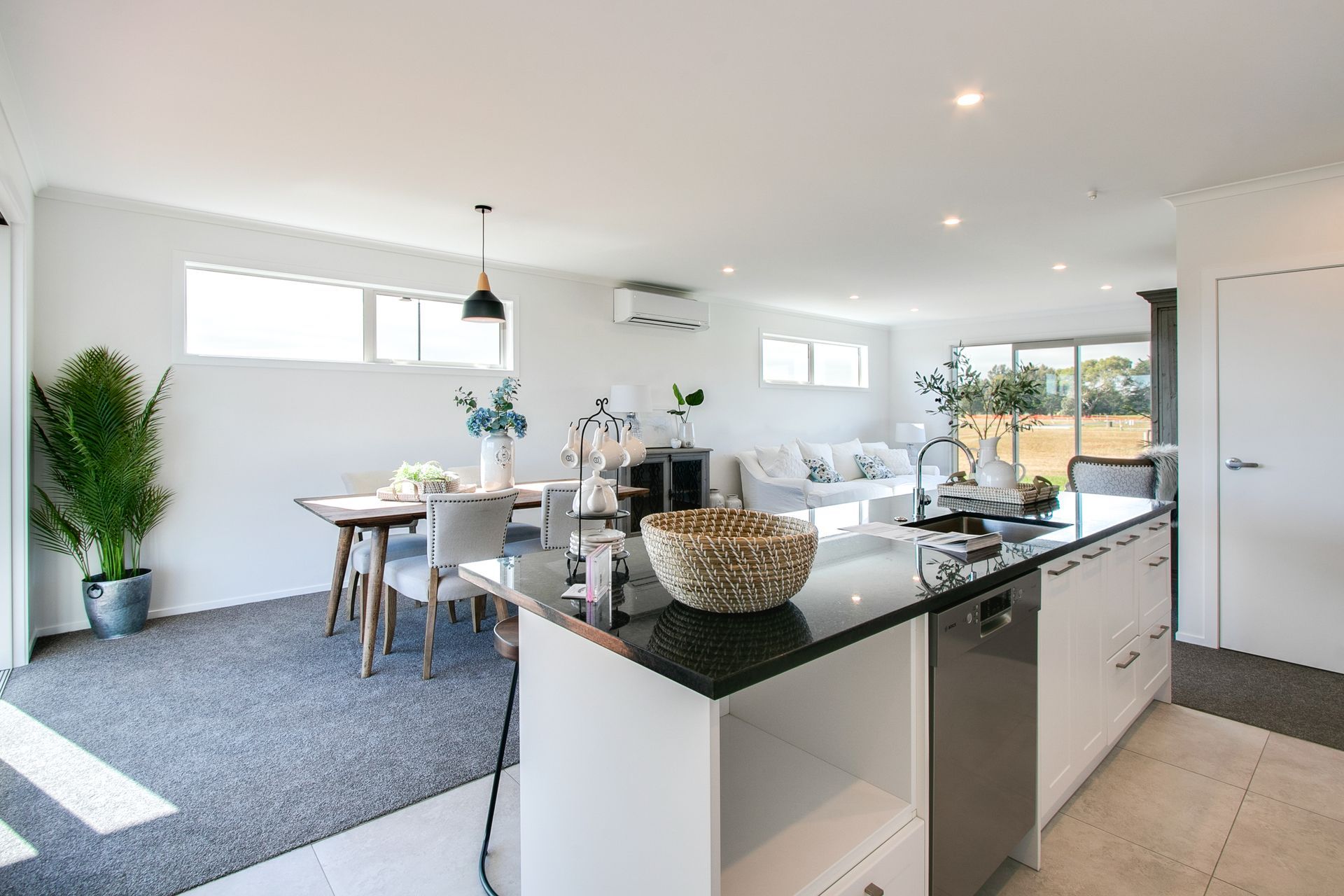 Kitchen looking towards dining and lounge